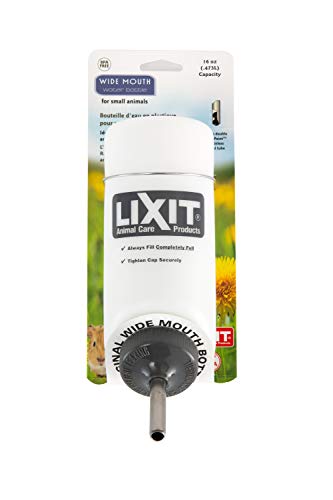 Lixit Wide Mouth BPA-Free Cage Water Bottles for Rabbits, Ferrets, Guinea Pigs, Rats, Chinchillas, Hamsters, Mice, Hedgeho...