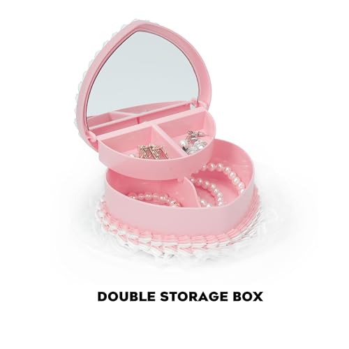 Stylor Coquette Room Decor Aesthetic, Heart Shaped Jewelry Box for Girls, Fake Cherry Pink Cake, Cute Kawaii Decorative St...