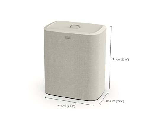 Joseph Joseph Tota Trio 90 liter/23.8 gallon Laundry Hamper Separation Basket with lid, 3 Removable Washing Bags with Hand...