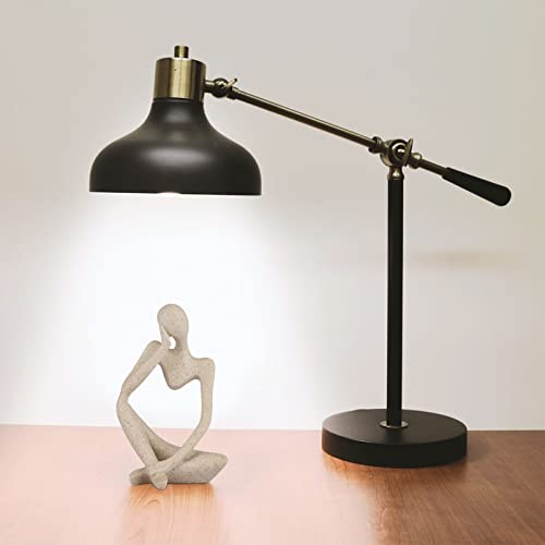 Ozzptuu Sandstone Resin Thinker Style Abstract Sculpture Statue Collectible Figurines Home Office Bookshelf Desktop Decor(...