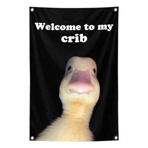 Welcome to My Crib Flag，2x3 Feet Tapestry Funny Poster Durable Man Cave Wall Flag with Brass Grommets room decor for bedro...