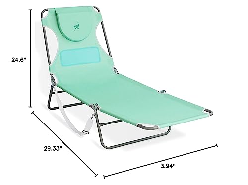 Ostrich the Ladies Comfort Lounger with Chest Support, Foldable and Portable Reclining Outdoor Patio Beach Lawn Camping Po...