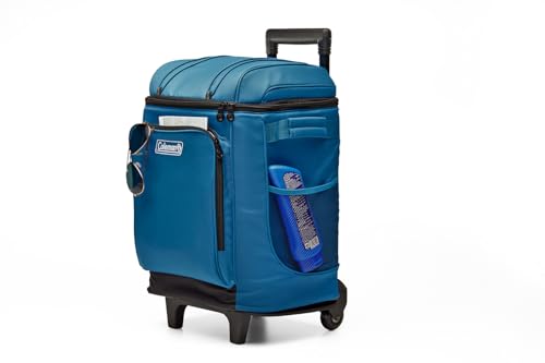 Coleman 42-Can Soft Rolling Cooler with Wheels, Leak-Proof Portable Insulated Chiller with 12+ Hour Ice Retention, Made wi...