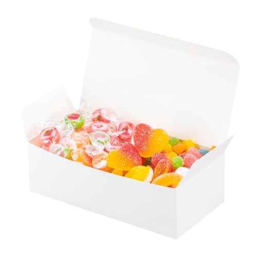 UnicoPak 20 Pack White Small Gift Boxes, 1/2 Lb. Candy Boxes, Food-grade Material, Ideal for Food or Gift Packaging, Gifti...