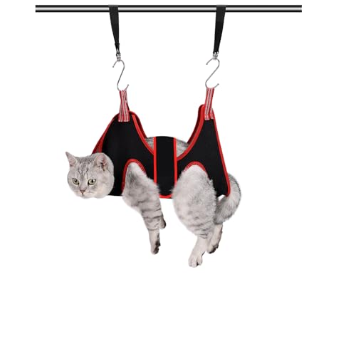 ATO-DJCX Cat Grooming Hammock Harness for Small Dogs,Pet Hammock Restraint Bag,Dog Grooming Sling for Trimming Nail and Ea...