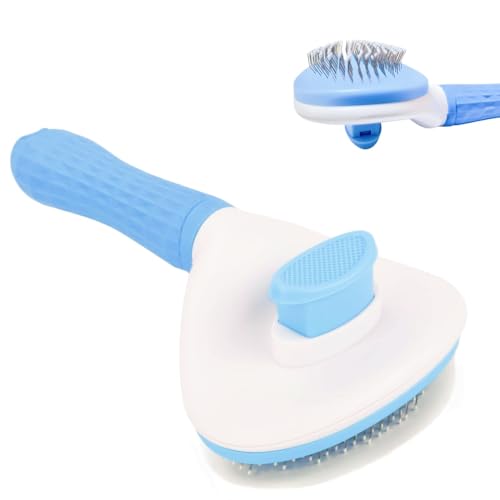 JRKOETY Cat Brush Self Cleaning, Ergonomic Handle,Slicker Cat Brush with Release Button,Tool Suitable for Cats and Dogs Pe...
