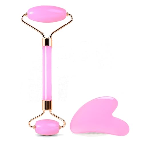 Ao Yee ZGL Gua Sha Facial Massage Tool and Roller Set, Facial Massager for Face, Neck, Arms, Eyes, Reduce Puffiness, Impro...