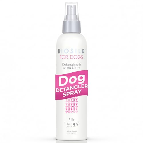 BioSilk for Dogs Detangling Spray with Shine Support, Lightweight Leave In Grooming Mist that Helps Smooth Coats, Detangl...