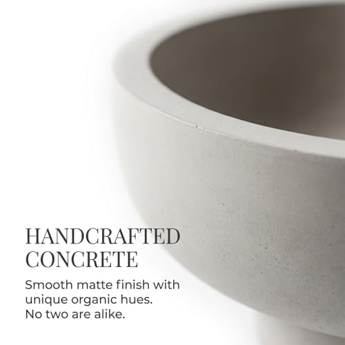 OAKOA Concrete Fruit Bowl for Kitchen Counter - Large Decorative Bowls for Home Decor - Modern Key Bowl for Entryway Table...