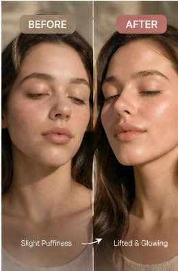 Face Roller & Gua Sha Set for Facial Massage, Reduce Puffiness & Wrinkles, Cooling Skin Care Tool for Face Neck Eyes, Rela...