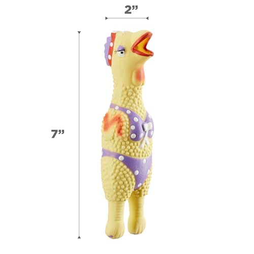 Outward Hound by Charming Pet Squawkers Henrietta Latex Squeaky Rubber Chicken Dog Toy, Funny Interactive Holiday Toy for ...