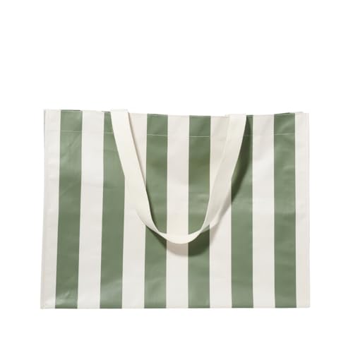 Carryall Beach Bag | The Vacay Olive Stripe