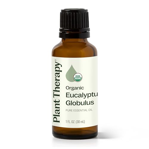 Plant Therapy Organic Eucalyptus Globulus Essential Oils 30 mL (1 oz), 100% Pure, USDA Certified Organic, Undiluted, Natur...