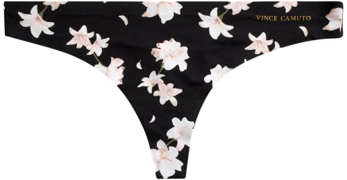 Vince Camuto Women's Thong Underwear - 5 Pack/10 Pack Ultra Soft & Sexy Lingerie - Breathable Panties for Women, Size X-La...