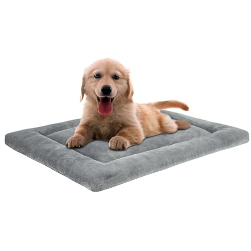 KHONSU PET Dog Bed Mat for Crate 1.1in Slim Cooling Pad Reversible Flannel & Waterproof Canva for Small Dogs up to 25 lbs,...