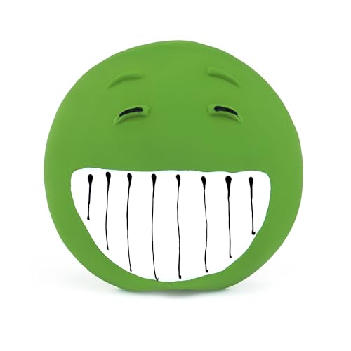 CHIWAVA 4 Pack 3.2'' Latex Squeaky Dog Toy Smiley Face Balls Interactive Fetch Play for Small Dogs