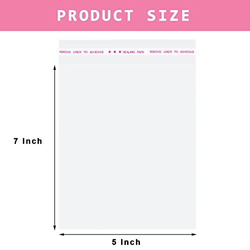 Morepack Self Sealing Cellophane Bags,5x7 Inches 200 Pcs Clear Resealable Cookie Bags Self Adhesive for Packaging Cookies,...