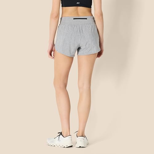Amazon Essentials Women's Regular-Fit Athletic Ruched Waistband Woven Running Shorts with Zip Pocket