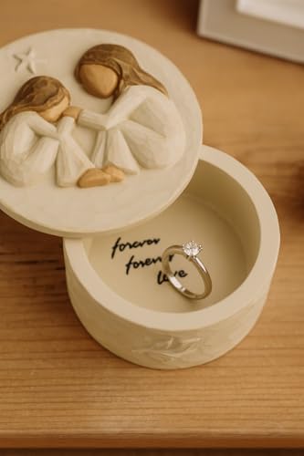 GoGnome Resin Keepsake Box - Forever Love Jewelry & Trinket Holder for Mom Daughter or Sisters Best Friends Friendship - H...
