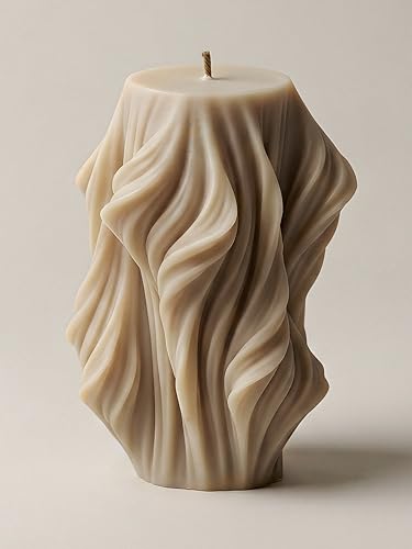 LAWA Cascading Wave Candle - Beautiful Handmade Pillar Soy Wax Elegant Bubble Aesthetic Candle Housewarming Gift Home Room...