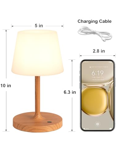 Kakanuo Cordless Shower Lamp Waterproof, Cordless Lamp with 4000mAh Battery, Rechargeable Table Lamp, Touch Dimmable Desk ...