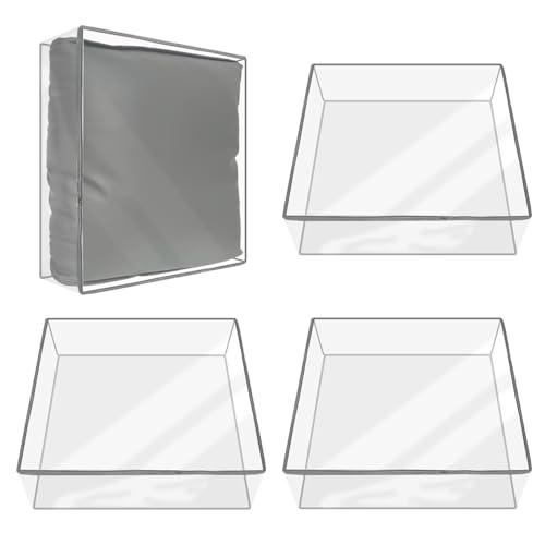 HFYZZ 4 Pcs Plastic Sofa Seat Cushion Covers Clear PVC Waterproof Sofa Couch Covers Sofa Seat Slipcover for Against Cat Do...