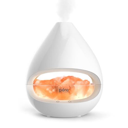 Pure Enrichment PureGlow Crystal - 2-in-1 Himalayan Salt Lamp & Ultrasonic Essential Oil Diffuser, Original Salt Therapy L...
