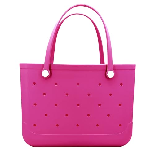 CXY Rubber Beach Bag, Waterproof Travel Tote bag for Women Outdoor Summer Beach Tote Washable Bag Open Handbag for Daily
