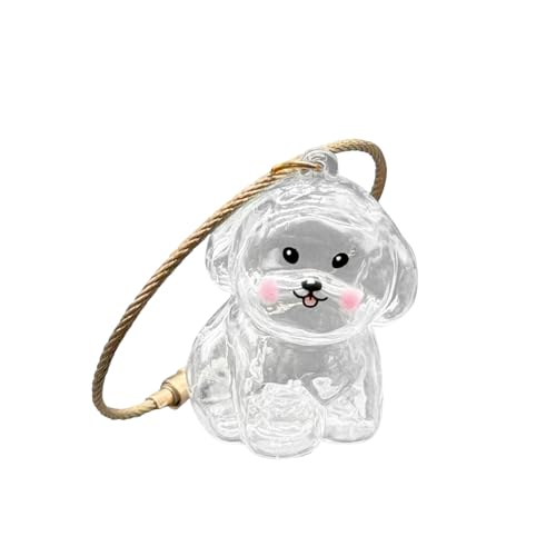 Azhieni Dog Fur Memorial Keychain, Happy Dog Hair Memorial Keepsake Capsule, Pet Fur Keepsake Collection Keychain, Persona...