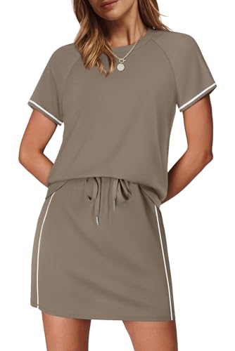 Sampeel 2 Piece Sets for Women Skirt Sets Summer Outfits Womens Clothing Set Travel Workout Skort Sets
