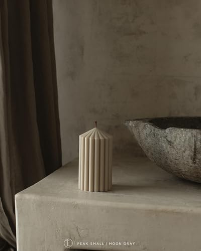 LAWA Ribbed Peak Pillar Candle - Large Beautiful Handmade Pillar Scented Soy Wax Candle Elegant Bubble Aesthetic Candle Ho...