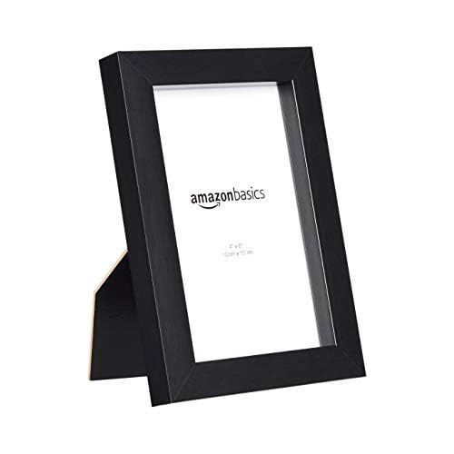 Amazon Basics Rectangular Picture Frame Set for Wall Hanging or Tabletop Display, 8 x 10 in, Black, 5-Pack