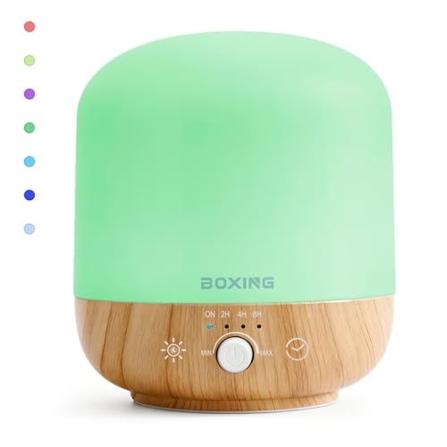 BOXING 300ML Essential Oil Diffuser, Diffusers for Home&Large Room, Aromatherapy Diffuser with 7 Colors Night Light Perfec...