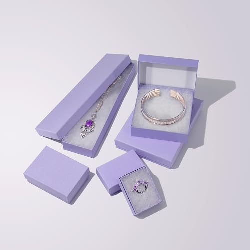 TheDisplayGuys - 25-Pack #82 Kraft Paper Cardboard Gift Boxes/Jewelry Cases w. Cotton Padding & Lid - Light Lavender - (8....
