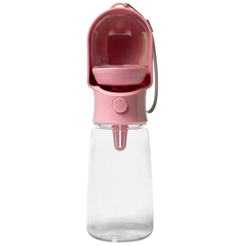 HappiTails Leak Proof Portable Dog Water Bottle with Bowl – Travel Pet Water Dispenser for Walking & Hiking – Food Grade P...