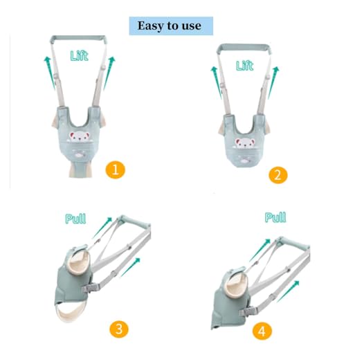 Baby Walking Harness Adjustable Handheld Kids Walker Helper Assistant Belt for Learning Walk Trainer Tool Walking Wing,Grey