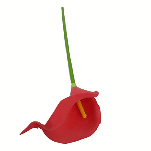 Wuudi 20pcs Calla Lily Bridal Wedding Bouquet Head Latex Real Touch Flower Bouquets(Red)