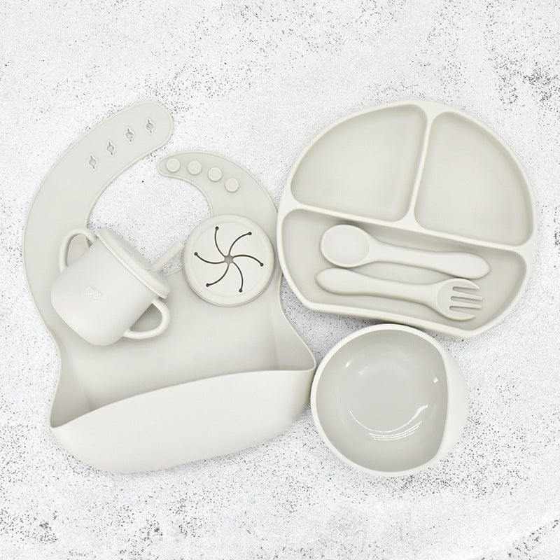 Food Grade Silicone Feeding Cutlery Set Children's Dinner Plate
