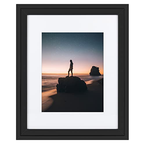 Golden State Art, 16x20 Picture Frame - Displays 11x14 Photo with Mat or 16x20 Without Mat, Wide Moulding Solid Wood Frame...