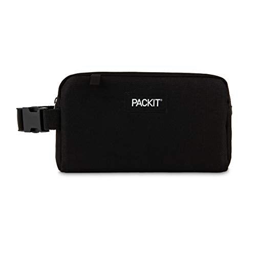 PackIt(R) Freezable Snack Box, Black, Built with EcoFreeze(R) Technology, Collapsible, Reusable, Zip Closure with Buckle H...