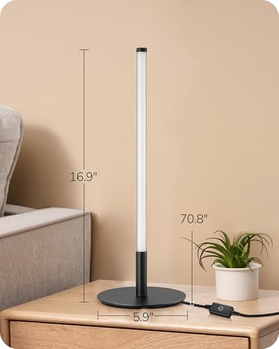 EDISHINE Upgraded LED Table Lamp, Stepless Dimmable Bedside Lamp with 3 Color Temperature, Modern Nightstand Lamp, Desk La...