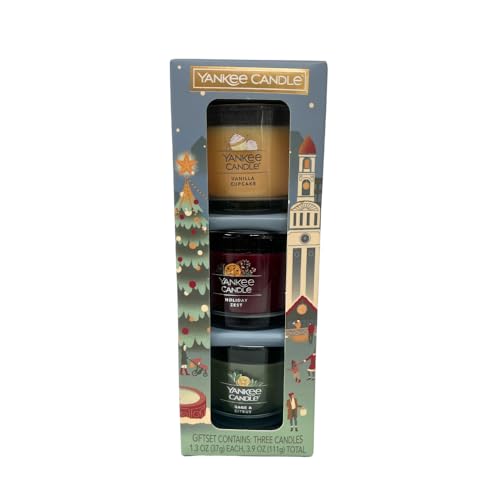 Yankee Candle Holiday Party Mini Scented Candle Gift Set - Vanilla Cupcake, Holiday Zest, Sage & Citrus
