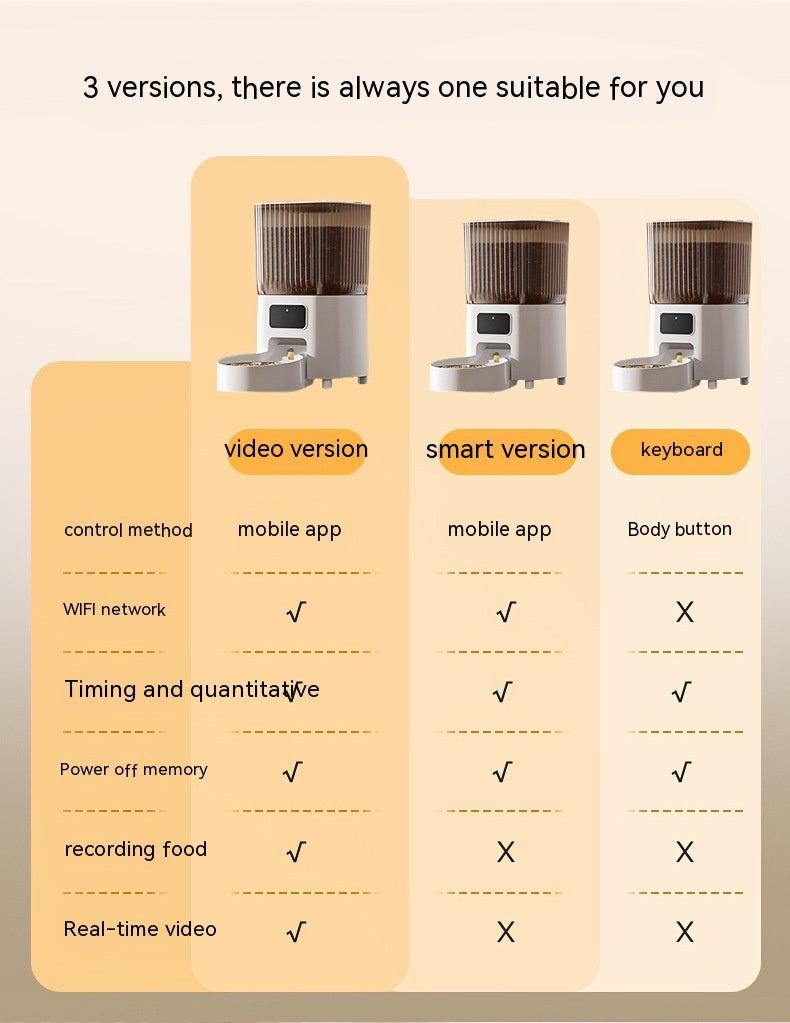 Automatic Pet Feeder Cat Intelligent Remote Control Cat Food Dog Food Timing Quantitative Video Monitoring Pet Feeding Machine