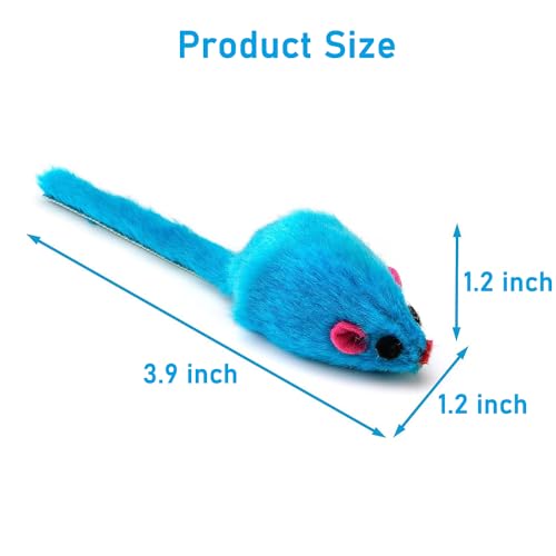 Maiguangta 12PCS Cat Mouse Toys,Faux Fur Cat Mice Toys with Plastic Body, Interactive Catnip Toys for Indoor Cats,Perfect ...