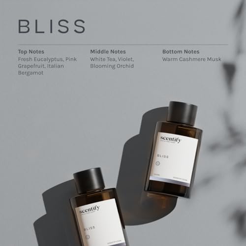 Scentify Bliss Aroma Oil Refill Scent for Oil Diffusers - Eucalyptus, Bergamot, Tea & Powdery Scents - Luxurious Relaxing ...