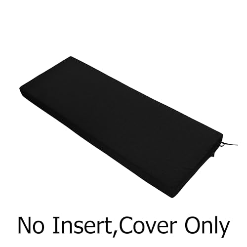 FUNHOME Outdoor Bench Cushion Cover 48 x18 x 3 inch,Water Resistant Cover with Zipper&Ties,Fade-Resistant Slipcover,Patio ...