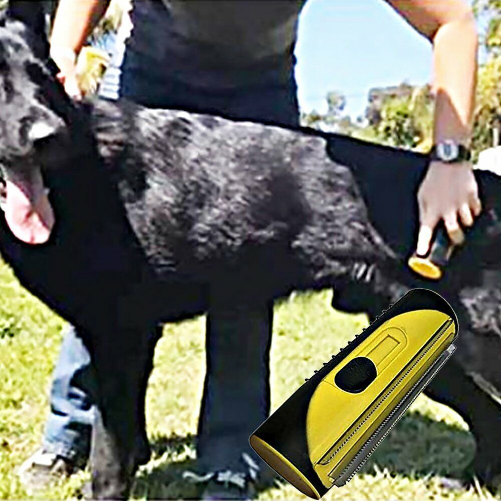 Pet Dog Cat Hair Fur Deshedding Shedding Trimmer Grooming Roll Comb Brush