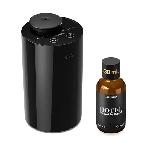 Airversa Waterless Essential Oil Diffuser Starter Kit with 30mL Hotel Fragrance Oil Inspired by Ritz-C., Battery Operated ...
