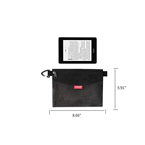 pack all Water-Resistant Material Zipper Pouch, Mesh Zipper Bags for Storage, Travel, Office (Black, Small)
