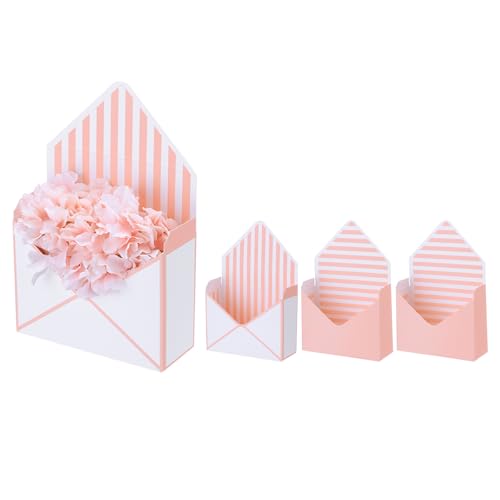 PATIKIL Paper Flower Gift Bags Set, 4 Pcs Paper Bouquet Flower Gift Bag with Handle Small Folding Hand Hold Envelope Box f...